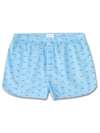 DEREK ROSE DEREK ROSE MEN'S MODERN FIT BOXER SHORTS LEDBURY 12 COTTON BATISTE BLUE,6050-LEDB012BLU