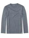 Derek Rose Men's Long Sleeve T-shirt Marlowe Micro Modal Stretch Charcoal In Charcoal