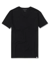 Derek Rose Men's V-neck T-shirt Basel Micro Modal Stretch Black In Black