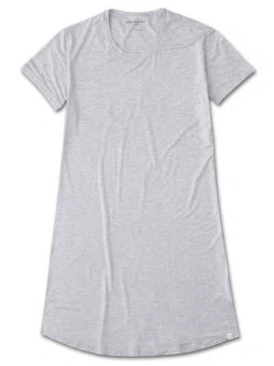 Derek Rose Women's Sleep T-shirt Ethan Micro Modal Stretch Silver
