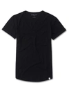 DEREK ROSE DEREK ROSE WOMEN'S V-NECK LEISURE T-SHIRT RILEY PIMA COTTON BLACK,1235-RILE001BLA