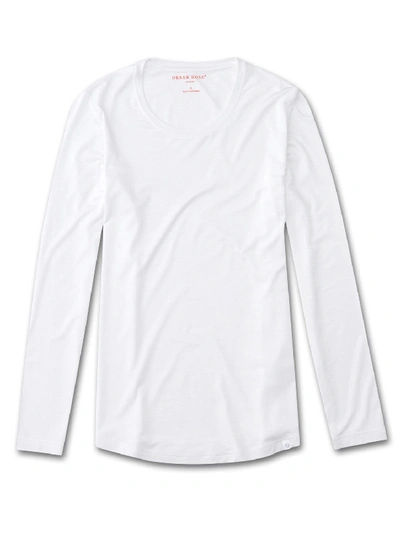 Derek Rose Women's Long Sleeve T-shirt Carla Micro Modal Stretch White
