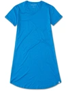 DEREK ROSE DEREK ROSE WOMEN'S SLEEP T-SHIRT CARLA 3 MICRO MODAL STRETCH BLUE,1186-CARL003BLU