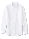 DEREK ROSE DEREK ROSE MEN'S SHIRT MONACO LINEN WHITE,9820-MONA001WHI