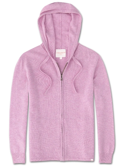 Derek Rose Women's Cashmere Hoodie Finley Pure Cashmere Lilac