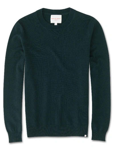 Derek Rose Men's Cashmere Sweater Finley Pure Cashmere Green