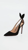 Aquazzura Bow Tie 105mm Leather Pumps In Black