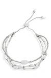 Kendra Scott Chantal Multi-strand Slider Bracelet In Bright Silver Metal