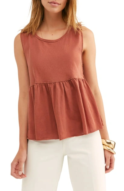 Free People Anytime Tank In Cinnamon