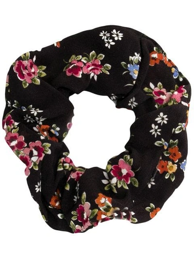 Andamane Floral Print Scrunchie In Black