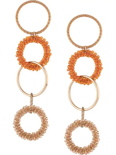 Jacquemus Les Boucles Riviera Pendant Earrings In Orange,gold