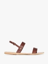 Ancient Greek Sandals Brown Clio Dual Strap Leather Sandals In Braun