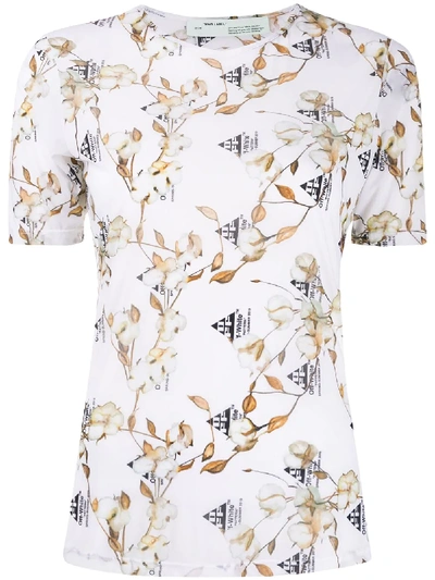 Off-white Floral And Logo Print T-shirt