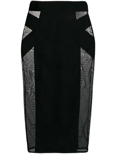 Murmur 半透明铅笔半身裙 - 黑色 In Black