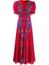 Saloni Scarlet Printed Dress - Red