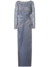 TADASHI SHOJI LACE CONSTRUCTED GOWN