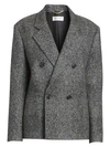 SAINT LAURENT Boxy Checked Cashmere Blazer