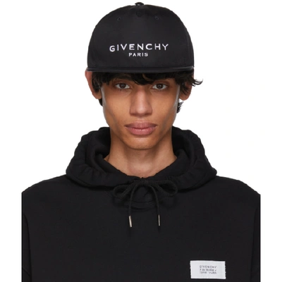 Givenchy Logo Cotton Baseball Cap In Black