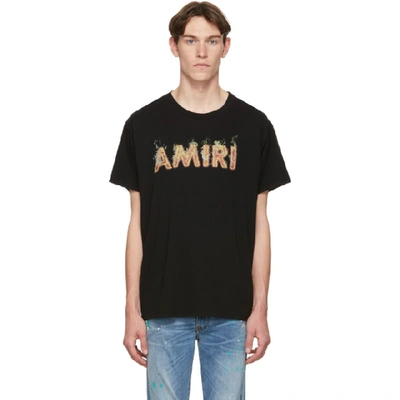 Amiri Flame Logo T-shirt - 黑色 In Multicolor