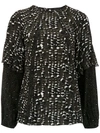 ANDREA MARQUES PRINTED LONG SLEEVED TOP