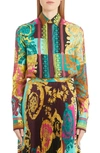 VERSACE COLORBLOCK MIXED PRINT SILK SHIRT,A82662A230933