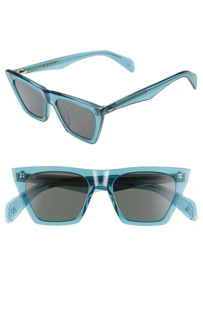 Rag & Bone 51mm Cat Eye Sunglasses In Teal Tea