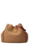 GUCCI LARGE MARMONT 2.0 RAFFIA TOTE,5744319SVCG