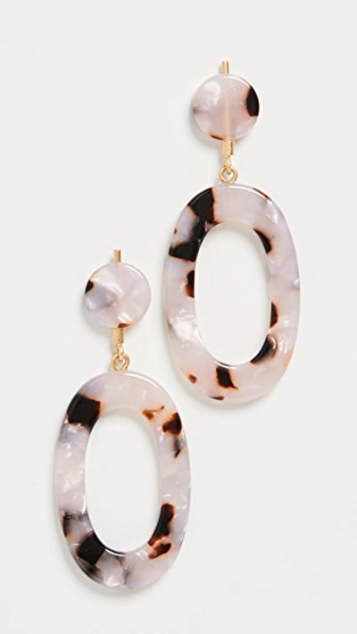 Madewell Oval Acetate Earrings In Shell Tort