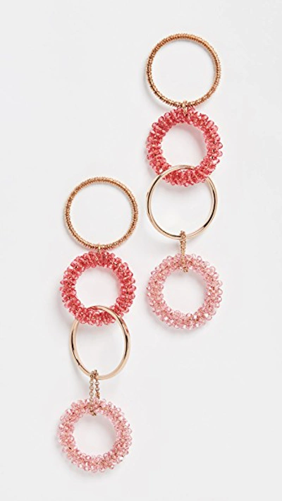 Jacquemus Les Boucles Riviera Swarovski Crystal Earrings In Pink