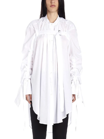 Ann Demeulemeester Utility Detail Oversized Shirt In White