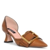 ROCHAS NATURAL LEATHER BUCKLE PUMPS,RO14513S