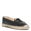 CHARLOTTE OLYMPIA BLACK NAPPA LEATHER KITTY ESPADRILLES,CO14515S