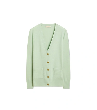 Tory Burch Madeline Cardigan In Spring Mint