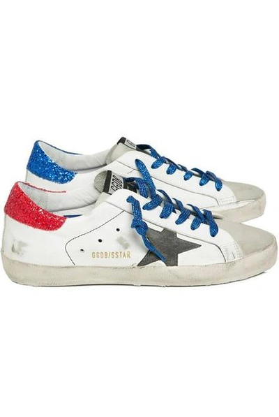 GOLDEN GOOSE Sneakers Superstar White American Flag-Bluette Laces 
