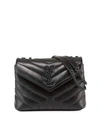 Saint Laurent Loulou Small Ysl Shoulder Bag In Quilted Leather In Black