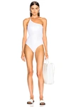 Alix Nyc Bonita Metallic Swimsuit In Oyster & Ivory In Oyster & Ivory