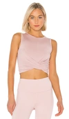 Alo Yoga Cover Tank In Pale Mauve