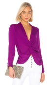 L Agence Mariposa Blouse In Bright Plum