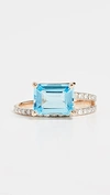 Mateo Point Of Focus 14-karat Gold, Topaz And Diamond Ring In Yellow Gold