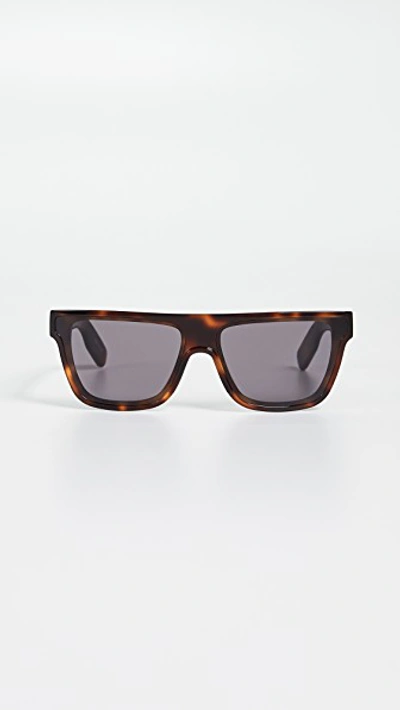 Kenzo Classic Flat Top Sunglasses In Dark Havana/smoke