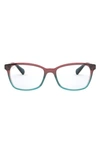 Ray Ban 52mm Square Optical Glasses In Red Blue Ombre