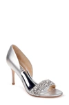 Badgley Mischka Women's Ivy Crystal High-heel Sandals In Silver Metallic Suede