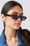 NA-KD Wide Rectangular Sunglasses Brown