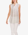 VINCE CAMUTO DELICATE STRANDS STRIPED HIGH-LOW TUNIC