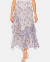 VINCE CAMUTO FLORAL-PRINT RUFFLED SKIRT