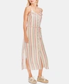 VINCE CAMUTO RUFFLE-YOKE LINEN MAXI DRESS