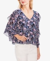 VINCE CAMUTO TIERED RUFFLE-SLEEVE TOP