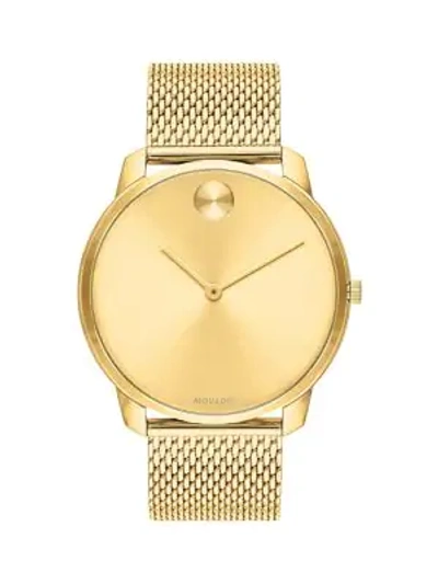 Movado Bold Mesh Stainless Steel Bracelet Watch In Gold