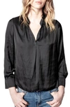 ZADIG & VOLTAIRE TINK BLOUSE,PWGCP3201F
