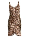 CAROLINE CONSTAS Poppy Leopard Satin Dress
